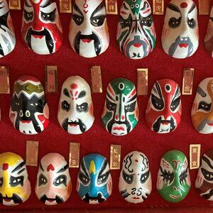 Antique Japanese Porcelain Masks